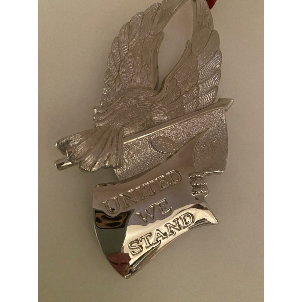 Gorham Eagle Of Liberty Ornament. Back Says United We Stand. American Flag/Eagle - Picture 4 of 7
